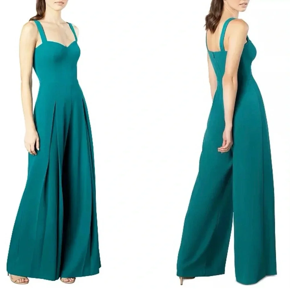 Dress The Population Rai Pleated Wide-Leg Jumpsuit Romper Cruise Event Gala Larg - Picture 1 of 16
